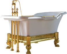 Ванна из искусственного камня Migliore Impero Affusto 180х87 см фурнитура золото