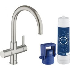 Смеситель для кухни,суперсталь, GROHE Blue Pure 33249DC1