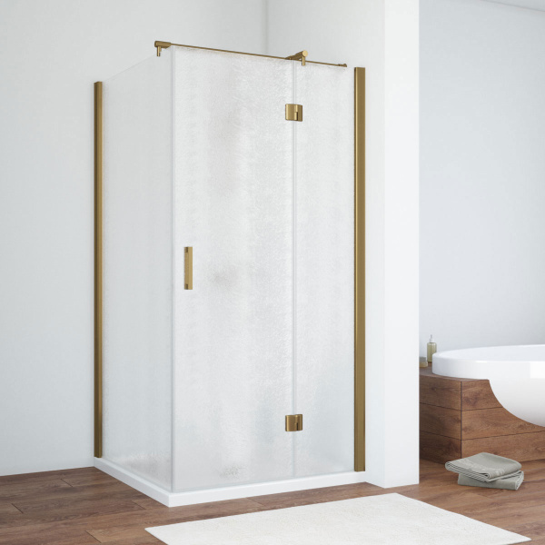 Душевой уголок профиль бронза стекло шиншилла Vegas-glass AFP-Fis TUR NOVO 100*80 05 02 R (детальная фотография)