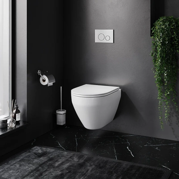 Унитаз подвесной Am.Pm Spirit 2.0 с гигиеническим душем CK70H1003W (детальная фотография), без бачка, со скрытым бачком