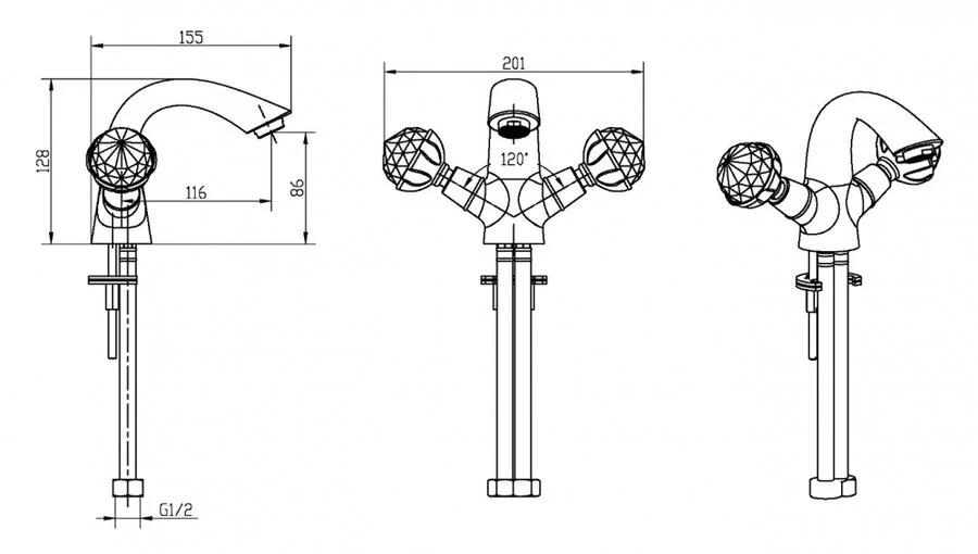 Раковина Ceramalux MNC 40 см накладная 331 (детальная фотография), современные, hi-tech