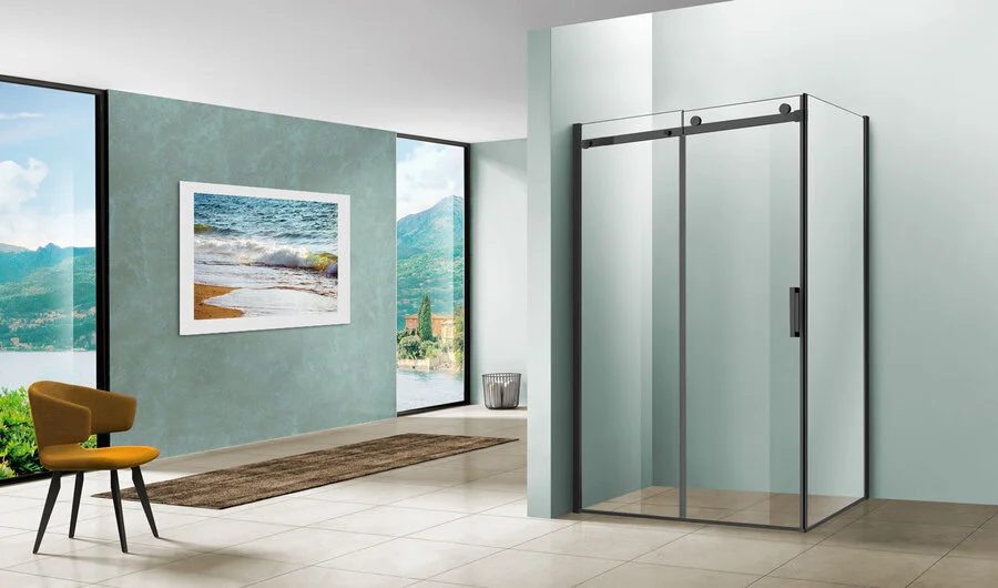 Душевой уголок Vincea Como 120х90 см профиль черный, стекло прозрачное VSR-1C9012CLB (детальная фотография), современные, hi-tech