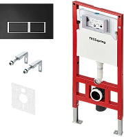 Инсталляция для унитаза Tece TECEspring с кнопкой черная матовая