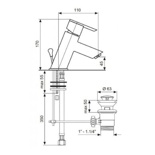 Схема (детальная фотография), для раковины