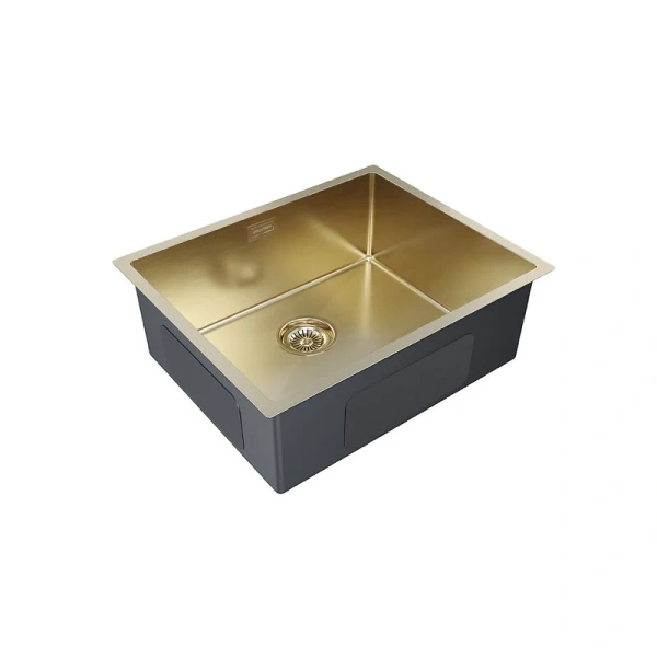 Мойка для кухни Paulmark Next 54 см брашированное золото PM215444-BG (детальная фотография), из нержавеющей стали, стальные, металлические