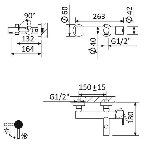 Смеситель для ванны Cezares Leaf черный матовый LEAF-VD-L-NOP (детальная фотография), для ванны