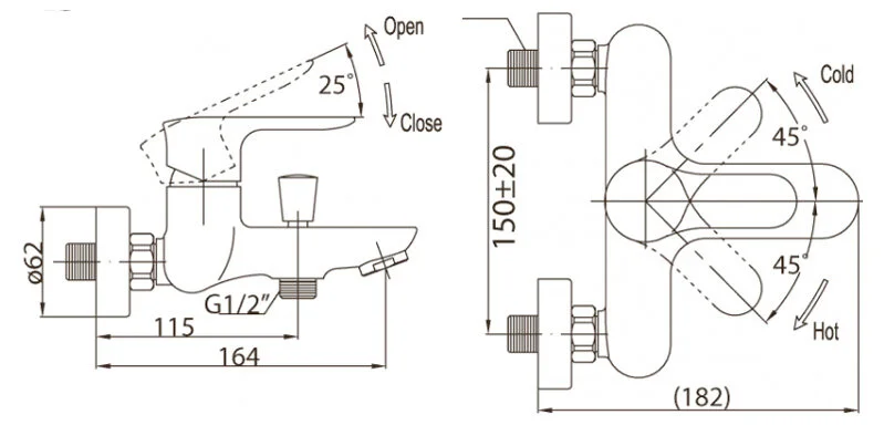 Смеситель для ванны BelBagno Reno однорычажный REN-VASM-CRM (детальная фотография), для ванны