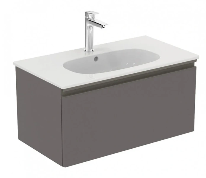 Тумба под раковину подвесная Ideal Standard Tesi 80 см серо-коричневый темный матовый T0047PU (детальная фотография)