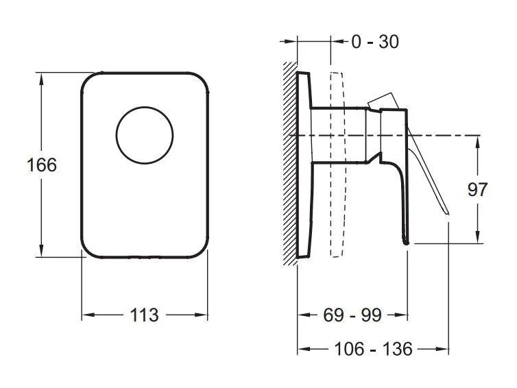 Смеситель для душа Jacob Delafon Aleo однорычажный E98706-CP (детальная фотография), для душа