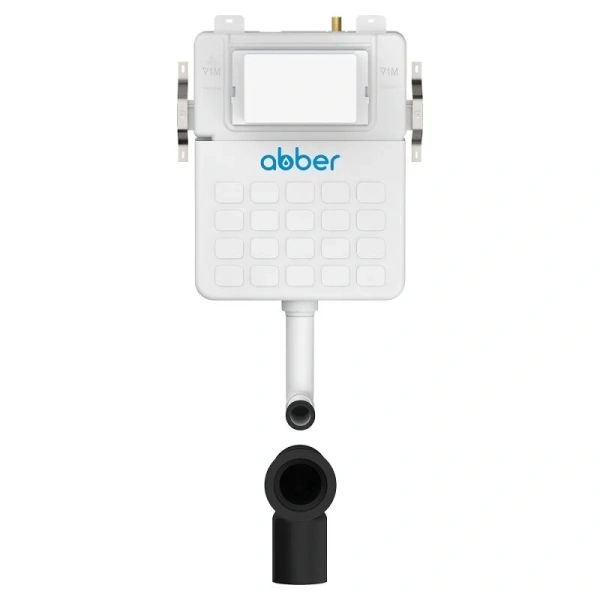 Бачок скрытого монтажа Abber для приставного унитаза AC0104 (детальная фотография), слив эконом-стандарт под две клавиши