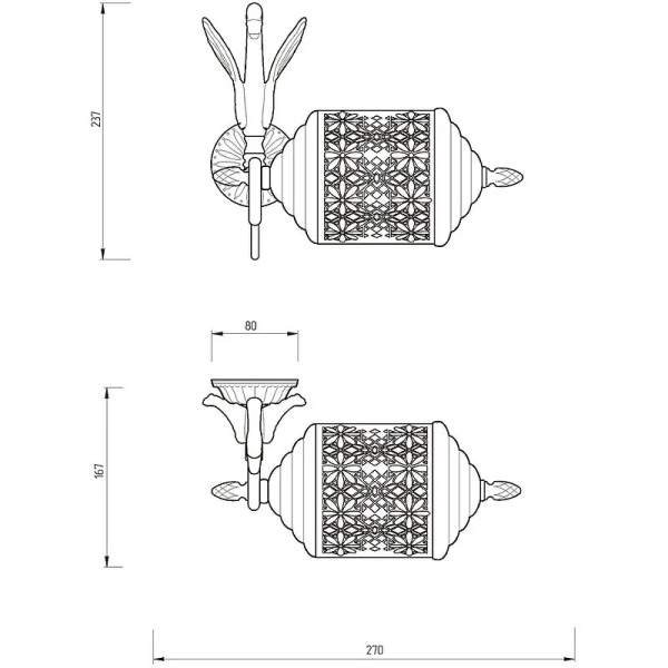 Бумагодержатель Migliore Luxor с ажурным цилиндром 26119 (детальная фотография), классические, ретро, декорированные