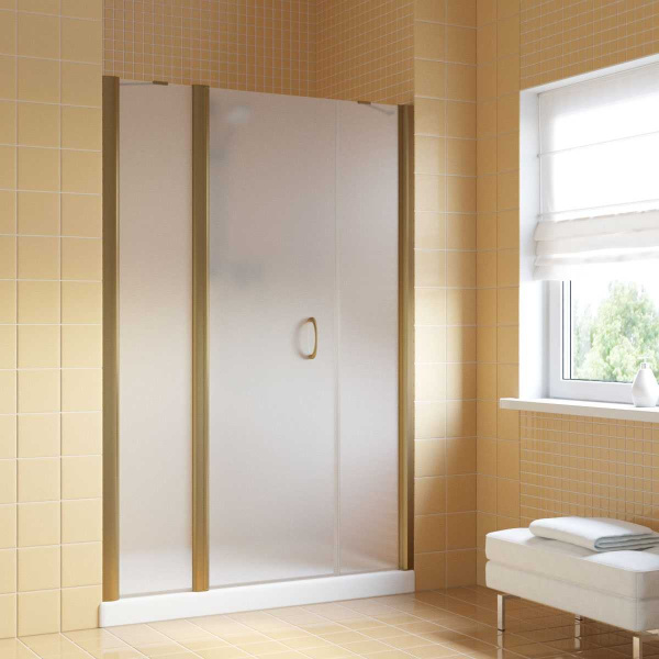 Душевая дверь профиль бронза стекло сатин Vegas-glass EP-2F 170 05 10 L (детальная фотография)