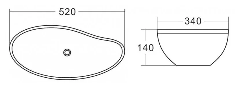 Раковина BelBagno 52 см накладная BB1362 (детальная фотография), современные, hi-tech