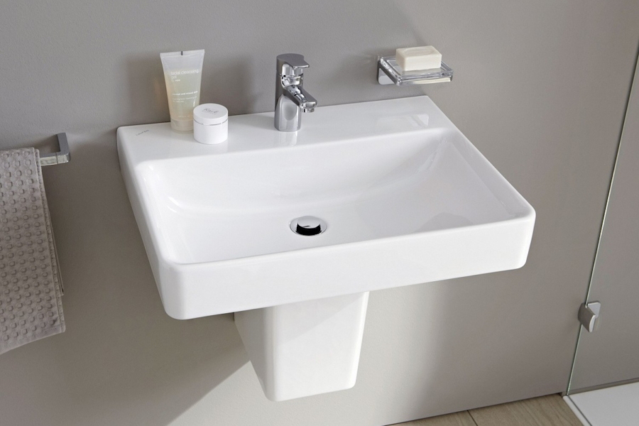 Раковина Laufen Pro S 55 см с 1 отверстием для смесителя, без отверстия перелива 8.1096.2.000.111.1 (детальная фотография), керамические