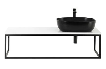 Консоль для раковины BelBagno Etna-Kraft 120 см черная матовая EK-120-ST (детальная фотография), подвесная, пристенная