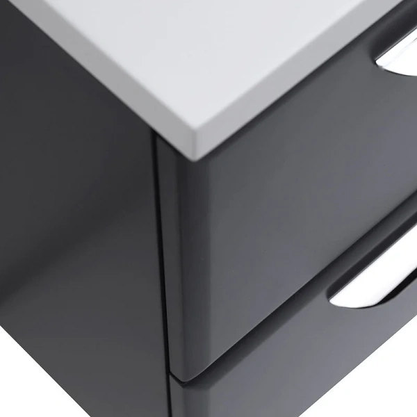 Тумба под раковину подвесная Cezares Eco 75 см grafito ECO-750-2C-SO-GR-P (детальная фотография), комплект (набор)