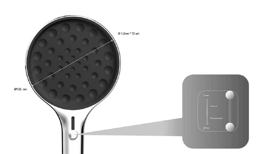 Душевой комплект Vincea хром VSFW-433TI3RCH (детальная фотография), современные, hi-tech index_1