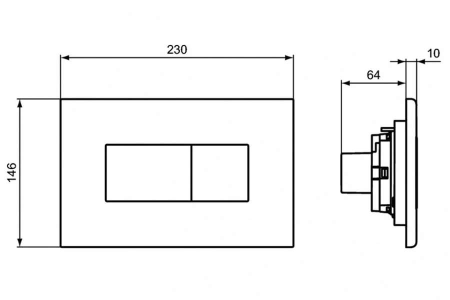 Клавиша смыва Ideal Standard ProSys Solea черная, пневматическая R0110A6 (детальная фотография), нет в наличии