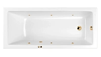 Ванна гидромассажная Whitecross Wave Soft, 160 х 80 см, увеличенная толщина акрила, усиленная армировка, белый/золото, 0101.160080.100.SOFT.GL