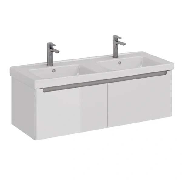 Тумба под раковину подвесная Lemark Buno Mini 125 см белый глянец LM05BM125T (детальная фотография)
