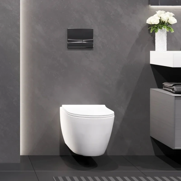 Инсталляция для унитаза BERGES Novum кнопка хром глянец 040253 (детальная фотография), для унитаза