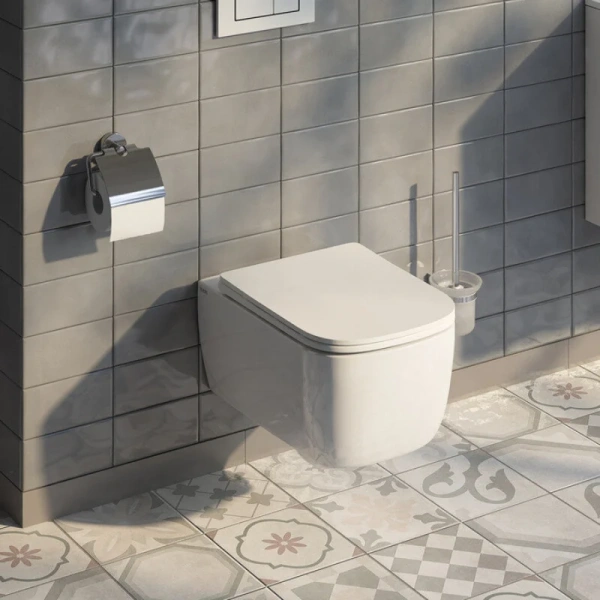 Унитаз подвесной IDDIS Bridge безободковый BRIRDSEi25 (детальная фотография), без бачка, со скрытым бачком