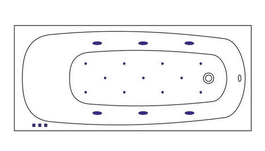 Ванна гидромассажная Whitecross Layla Relax, 180 х 80 см, увеличенная толщина акрила, усиленная армировка, белый/хром, 0102.180080.100.RELAX.CR (детальная фотография), акриловые