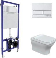 Унитаз с инсталляцией BERGES клавиша хром матовый