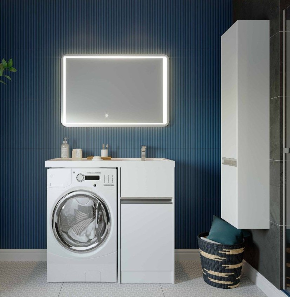 Шкаф-пенал подвесной Акватон Лондри 35 см белый глянец 1A236203LH010 (детальная фотография), 35 см