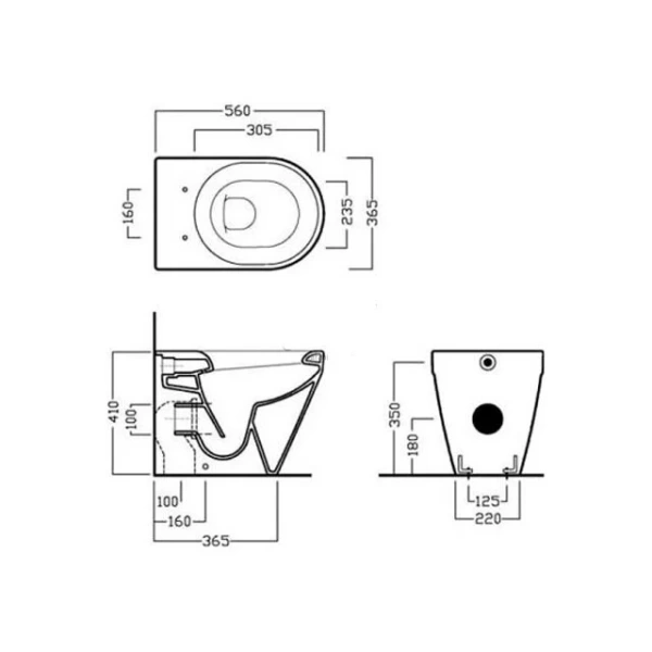 Унитаз приставной Hatria Daytime 35х55 см YXV701 (детальная фотография), в наличии