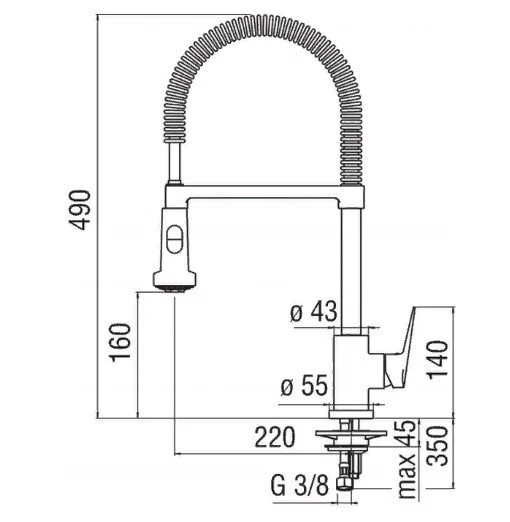 Смеситель для кухни Nobili Blues хром BS101300/3CR (детальная фотография), для кухни