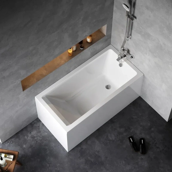 Акриловая ванна Am.Pm Gem W93A-140-070W-A, 140 x 70 см, белая (детальная фотография), без гидромассажа, недорогие