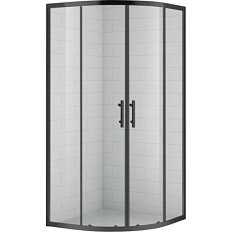 Душевой уголок Cezares Eco 90x90 см стекло прозрачное профиль черный