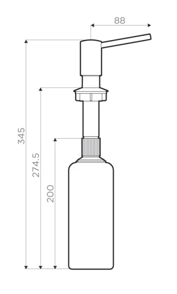 Дозатор для мыла Omoikiri OM-02-GB графит 4995026 (детальная фотография), современные, hi-tech