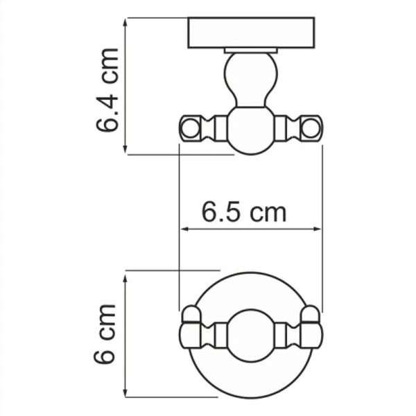 Крючок для ванной WasserKRAFT Regen двойной K-6923D (детальная фотография), современные, hi-tech
