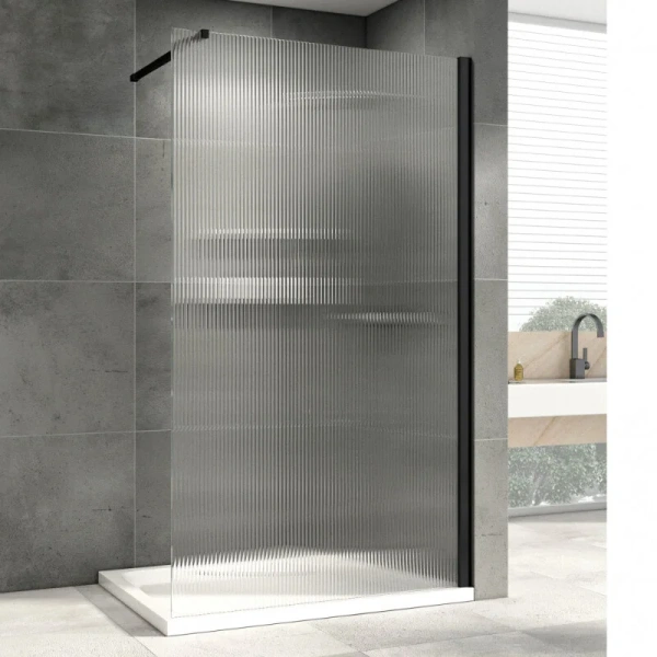 Душевая перегородка Abber Immer Offen 90 см стекло рифленое AG61091R8 (детальная фотография)