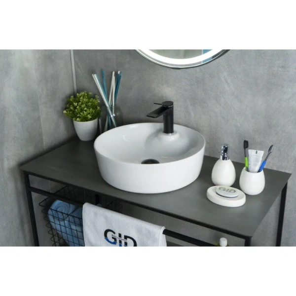 Раковина GID Esfera D1306 44 см белая 51181 (детальная фотография), в форме чаши, круглой формы