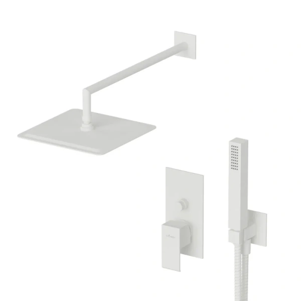 Душевой комплект Cezares Porta белый матовый PORTA-DSIPQ-30-BIO (детальная фотография)