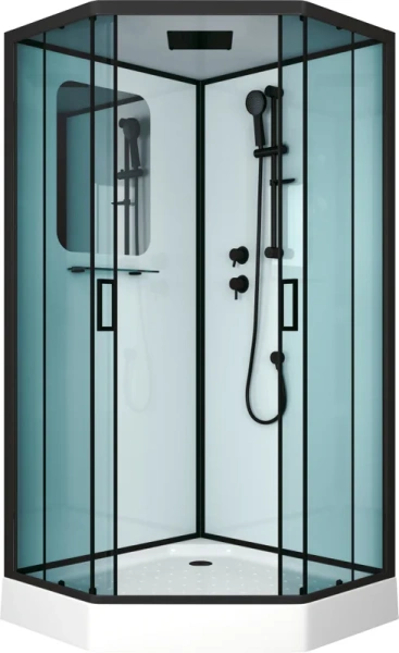 Душевая кабина Niagara Premium 90х90 см профиль черный матовый 69010134DBLACK (детальная фотография)