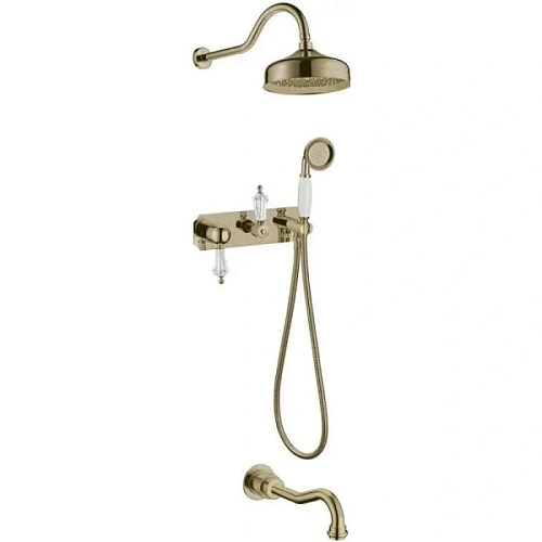 Душевой комплект Boheme Medici бронза ручка Swarovski - фото 6