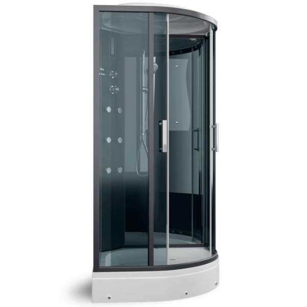 Душевая кабина Erlit Eclipse 90x90 см стекло тонированное ER5709P-C24 (детальная фотография), с раздвижными дверьми