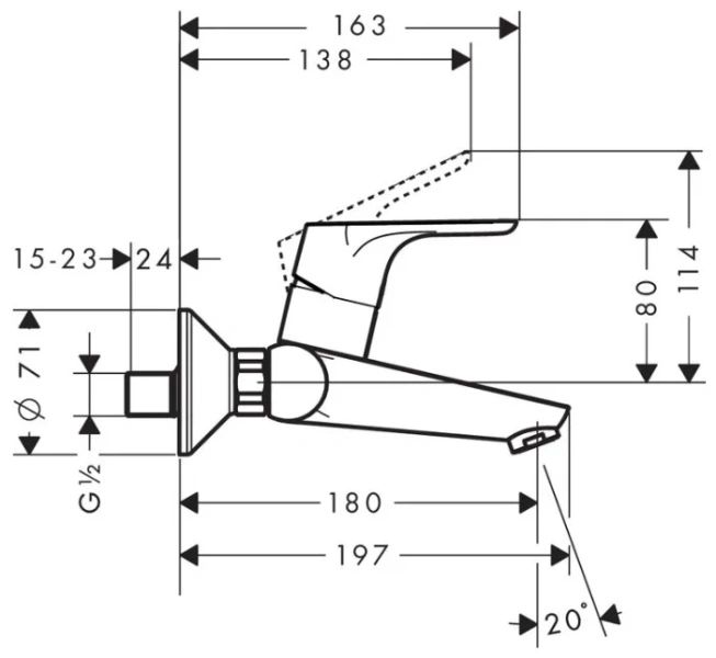 Смеситель для раковины Hansgrohe Focus 31923000 (детальная фотография), для раковины