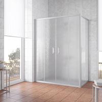 Душевой уголок профиль матовый хром стекло шиншилла Vegas-glass