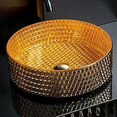 Раковина Boheme Monaco 39 см круглая, золото