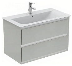 Тумба под раковину подвесная Ideal Standard Connect Air 80 см светло-серый глянцевый, белый матовый