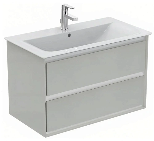 Тумба под раковину подвесная Ideal Standard Connect Air 80 см светло-серый глянцевый, белый матовый - фото 4