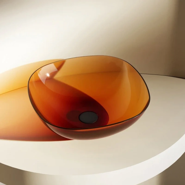 Раковина Abber Kristall 43 см коричневая AT2806Opal (детальная фотография)