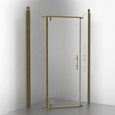 Душевой уголок Migliore Diadema Penta 100х100 см профиль бронза стекло прозрачное декорированное