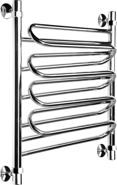 Полотенцесушитель водяной Ника Curve 60x60 см хром ЛЗ Г 60/60 (детальная фотография), современные, hi-tech