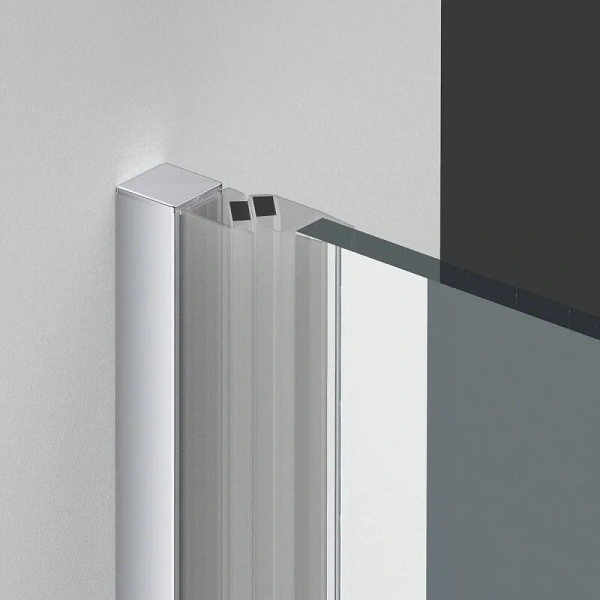 Душевая дверь в нишу Vincea Alpha VDP-3AL85 см профиль хром (детальная фотография), прозрачные, рифленые